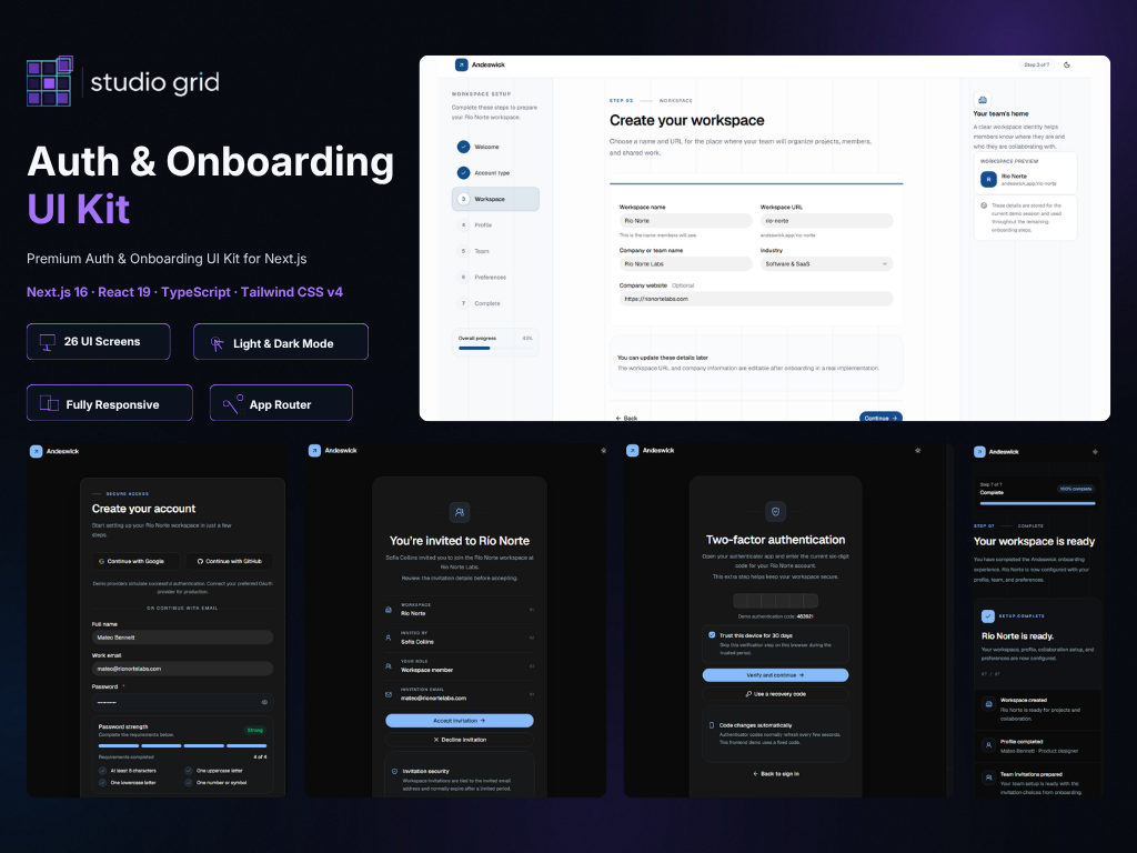 Premium Auth & Onboarding UI Kit product preview