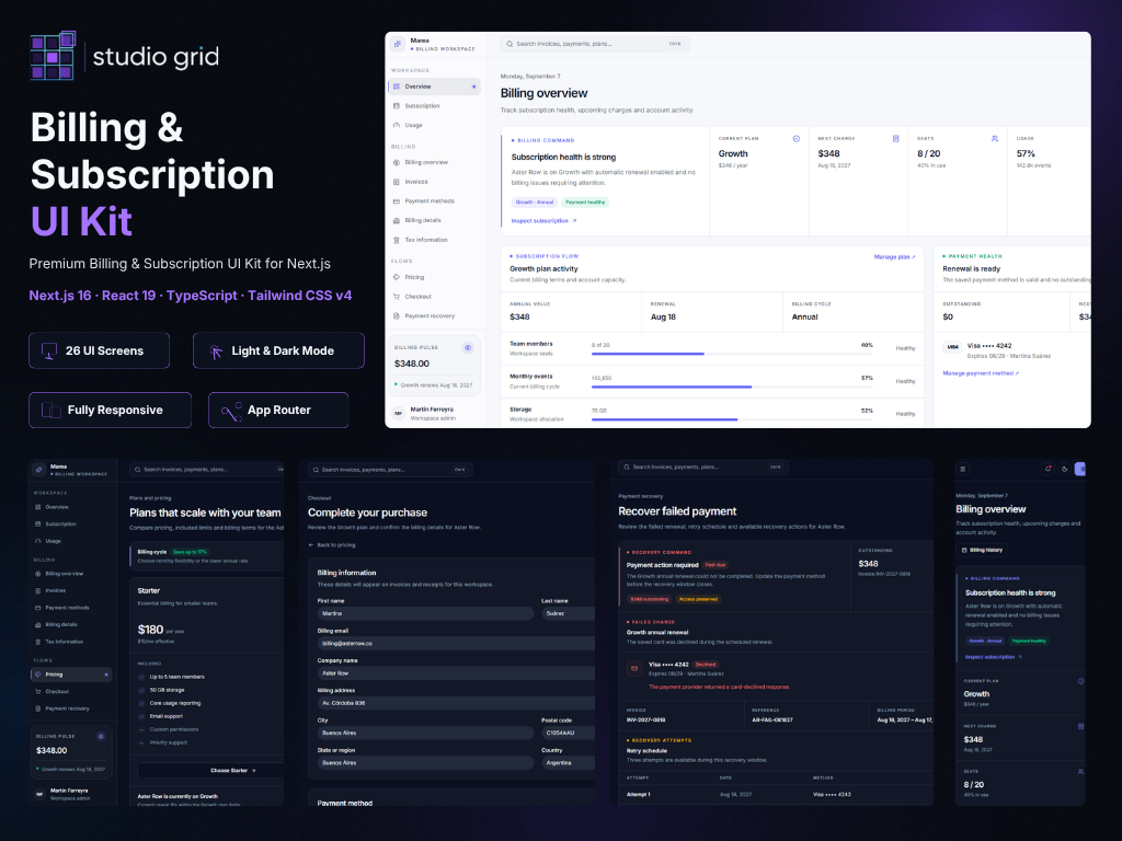 Premium Billing & Subscription UI Kit product preview