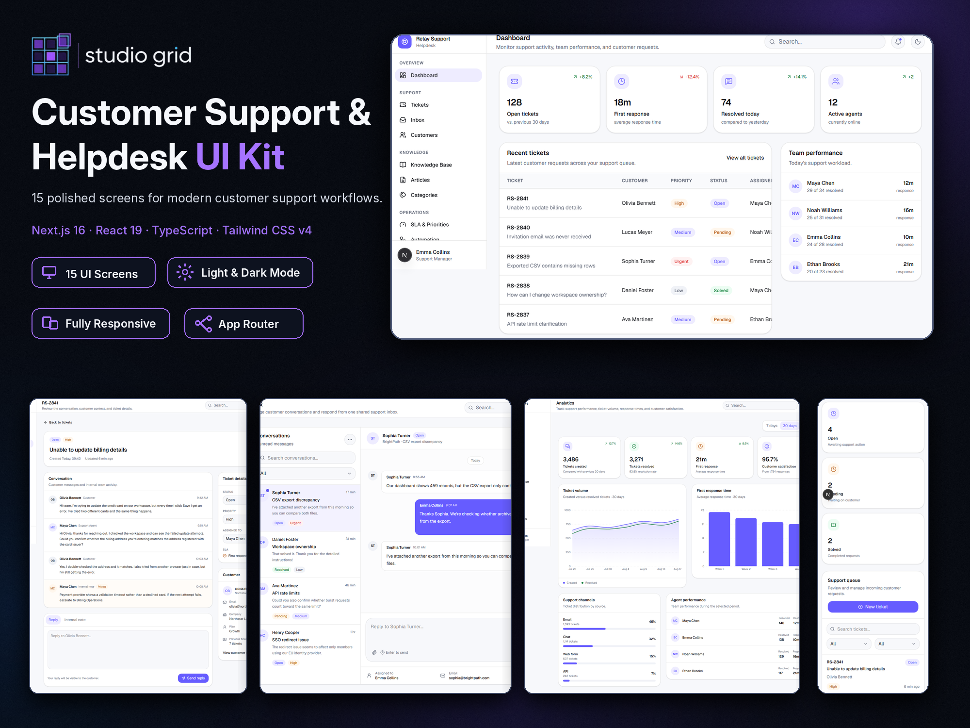 Premium Customer Support & Helpdesk UI Kit product preview