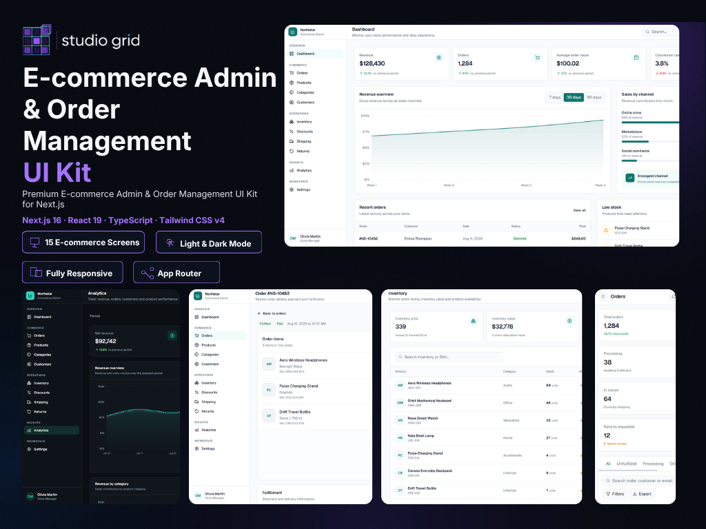 Premium E-commerce Admin & Order Management UI Kit product preview